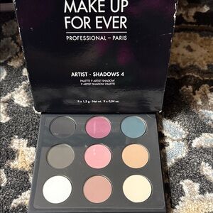 Makeup Forever Artist Shadows Palette with Pink, Blue, and Cream